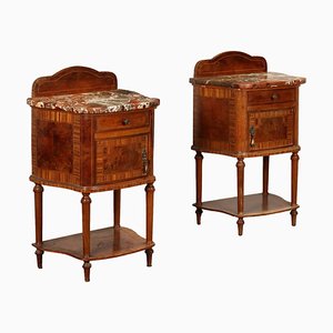 Bedside Tables with Marble Tops, 1900s, Set of 2