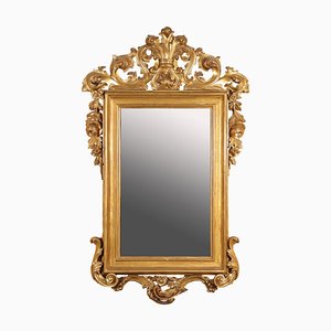 Espejo de madera dorada, Italia, siglo XIX