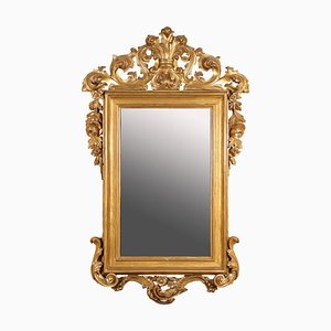 Miroir en Bois Doré, Italie, 19ème Siècle