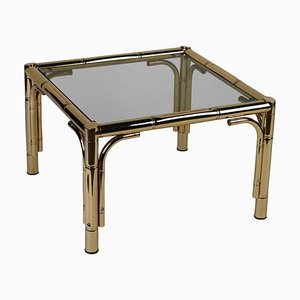 Brass Coffee Table with Glass Top, 1980s