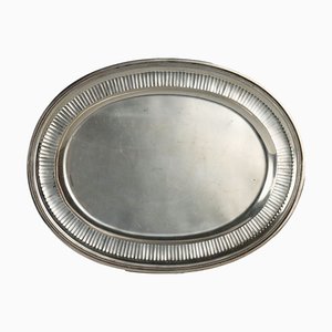 Silver Tray with Relief Decorations by G. Mascheroni, Milan, Italy, 1960s-1970s