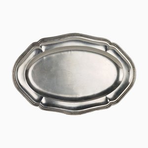 Oval Embossed Silver Tray, Europe, 1900s