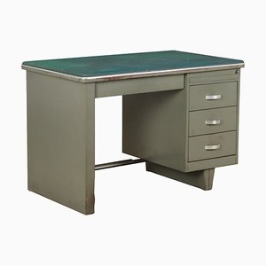 Writing Desk in Enamelled Metal and Leatherette, 1960s