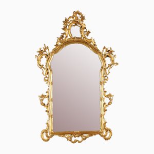 Rococo Style Mirror in Gilded and Carved Wood, Italy, 19th Century