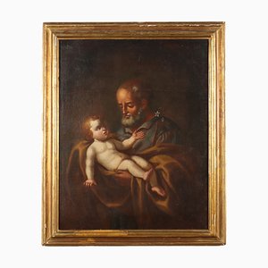 St. Joseph and Jesus, 1600s, Oil on Canvas, Framed