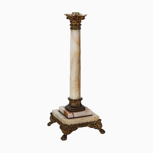 Column in Gilded and Chiseled Bronze and Onyx, 1900s