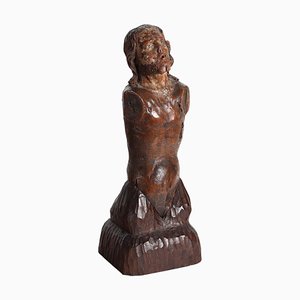 Cristo de madera frutal lacada tallada, década de 1600