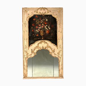 Miroir Cheminée Lombard Gravé et Laqué, Milan, Italie, 1700s