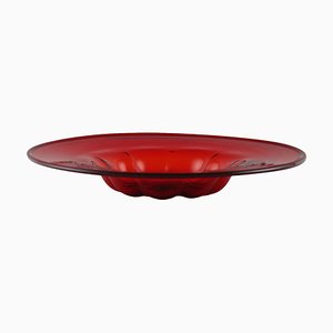 Red Blown Glass Bowl from Zecchin, Italy, 1920s