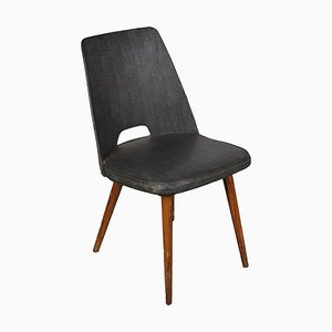 Beech Chair in Leatherette Upholstery with Foam Padding, 1950s-1960s
