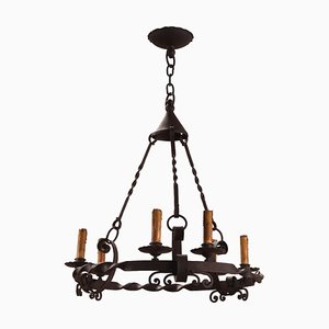 Wrought Iron Chandelier, 1900s
