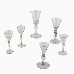 Murano Glass Glasses, Italy, 18th Century, Set of 6