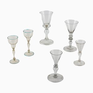 Vasos de cristal de Murano, Italia, siglo XVIII. Juego de 6