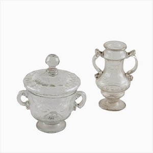 Cup and Small Vase in Murano Glass, Italy, 18th Century, Set of 2