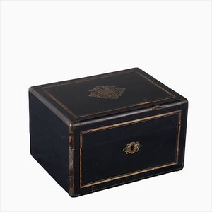 19th Century Sewing Box in Ebony Veneer