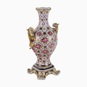 Vase Antique en Porcelaine de Sèvres à Motif Végétal