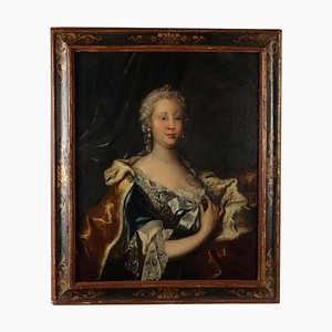 Porträt von Maria Theresia von Österreich, 1700er, Öl auf Leinwand, gerahmt