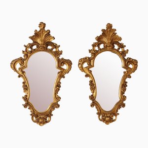 Espejos barrocos pequeños de madera dorada