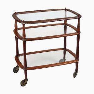 Serving Trolley in Beech and Glass, Italy, 1950s