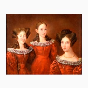 Artiste d'Europe du Nord, Les Trois Sœurs, Huile sur Toile, 1800