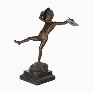 Garçon dansant en bronze attribué à G. Renda, Italie, 20e siècle