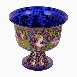 Copa de bodas de cristal de Murano de Barovier, Italia, década de 1900