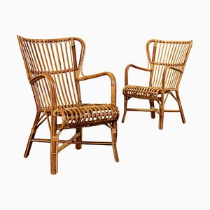 Armchairs in Bamboo, Italy, 1960s, Set of 2