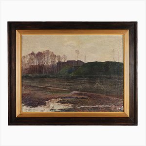 Maggi, Landschaft mit Fluss, 1906, Öl auf Leinwand, Gerahmt