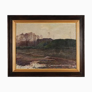 Maggi, Landscape with River, 1906, Oil on Canvas, Framed