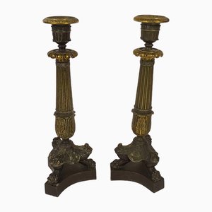 Napoleon III Bronze Candlesticks, 19th Century, Set of 2
