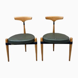 Stühle aus Buche & Eisen, 1950er, 2er Set