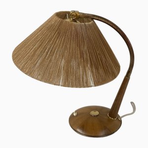 Lámpara de mesa suiza de teca Mod. 2655 de Frits Muller para Temde, años 60