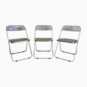 Plia Chairs by Giancarlo Piretti for Anonima Castelli, Set of 3