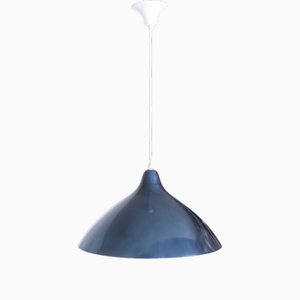 Petrol Blue Pendant Lamp by Lisa Johansson Pape for Orno, 1950s