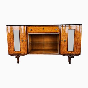 Credenza Chippendale con ripiano in marmo e vetro, Italia, anni '20