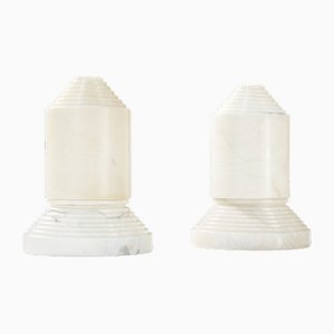 White Marble Table Lamps attributed to Sergio Asti, 1970s, Set of 2