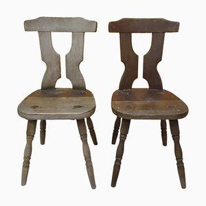 Antique Spanish Rustic Chairs, Set of 2