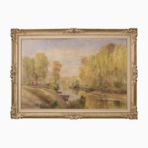 A. Corradi, Italian Landscape, 1950s, Oil on Masonite, Framed