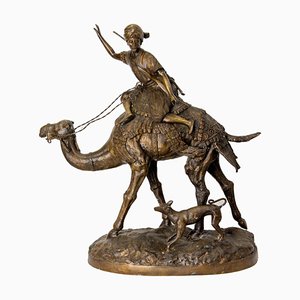 Figurine Chasseur et Chien Napoléon III en Bronze, France, 1890s