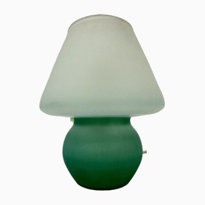 Lámpara de mesa hongo de vidrio, años 70