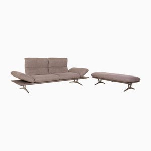 Grey Fabric Francis Sofa with Stool from Koinor, Set of 2