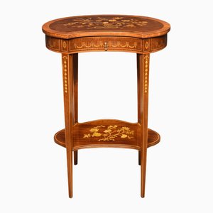 Inlaid Mahogany Kidney-Shaped Side Table, 1890s