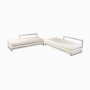 Steel and Cotton Sofas or Daybeds attributed to Eileen Gray for Alivar, 1990s, Set of 2