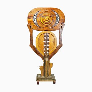 Escultura Atlante vintage de madera de Luciano Bertolotto, Italia, años 80