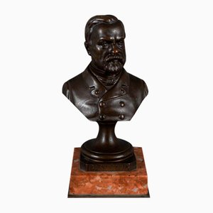 Bronze Bust of Pasteu on Marble Base, 19th Century