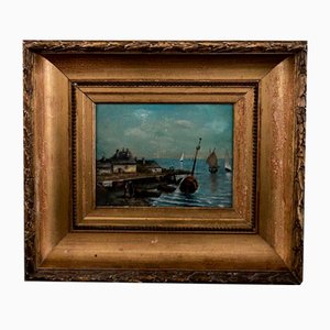 Marine Scene, 20th Century, Oil on Panel, Framed