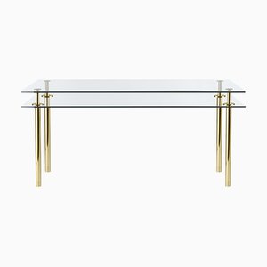 Medium Rectangular Table in Crystal and Polished Brass by Paolo Rizzato