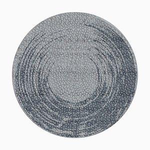 Triple Waves Round Gray Rug by Lorenza Bozzoli