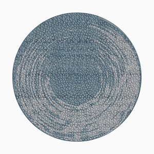 Tapis Rond Triple Waves Bleu par Lorenza Bozzoli