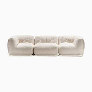 Laisure Three-Seater White Sofa by Lorenza Bozzoli